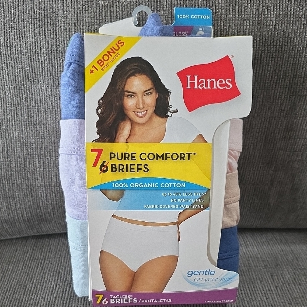 Women's Hanes Pure Comfort Briefs, Pack Of Seven, NWT, Size 8 - Picture 2 of 10